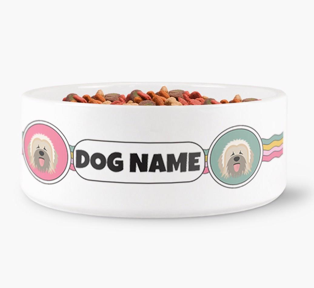 Rainbow Waves - Personalized Dog Bowl for your {breedFullName}