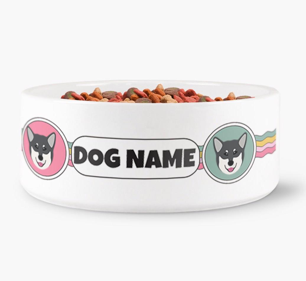 Rainbow Waves - Personalized Dog Bowl for your {breedFullName}