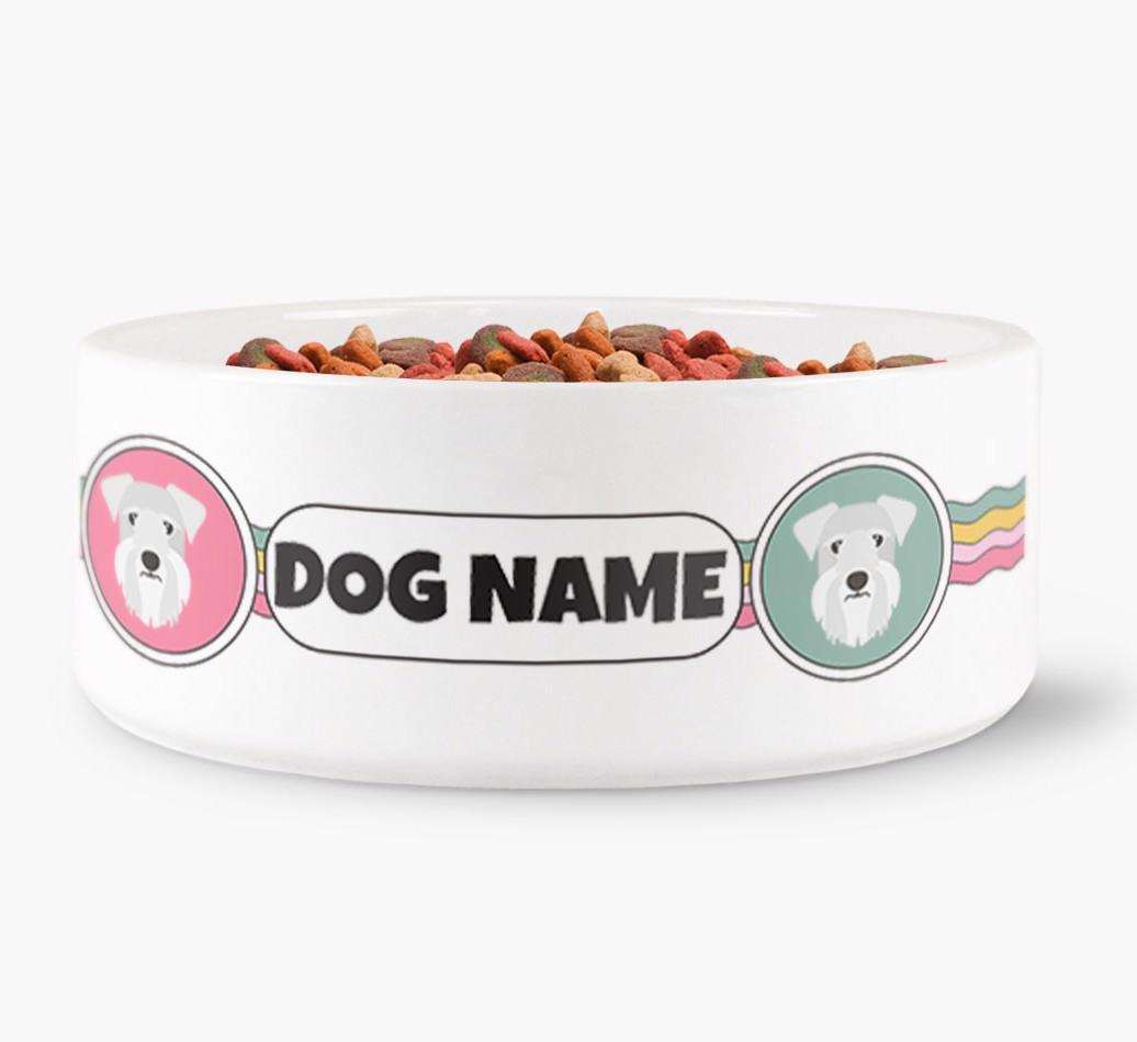 Rainbow Waves - Personalized Dog Bowl for your {breedFullName}