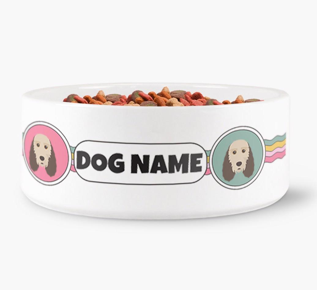 Rainbow Waves - Personalized Dog Bowl for your {breedFullName}