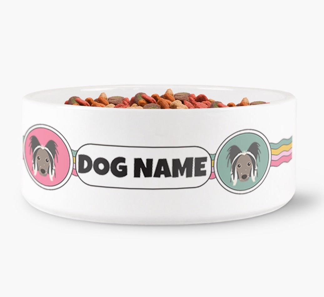 Rainbow Waves - Personalized Dog Bowl for your {breedFullName}