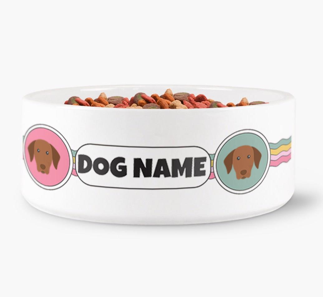 Rainbow Waves - Personalised Dog Bowl for your {breedFullName}