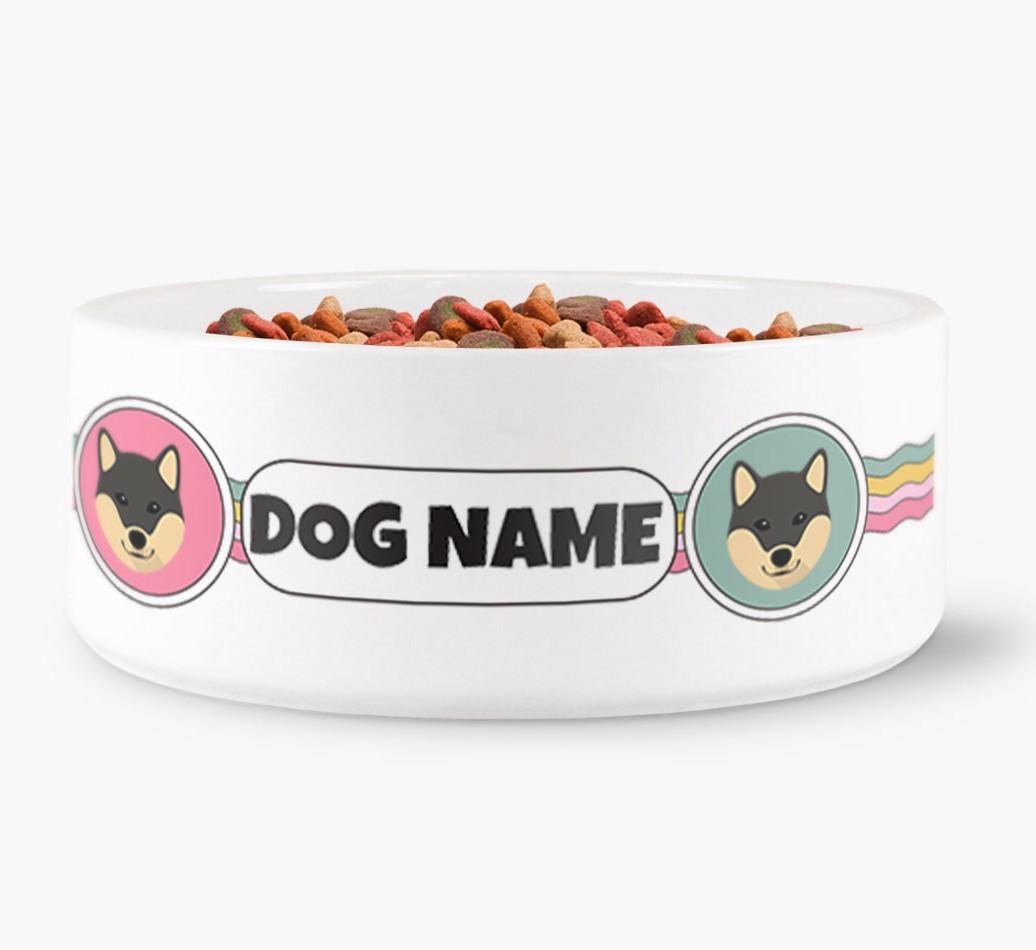 Rainbow Waves - Personalized Dog Bowl for your {breedFullName}