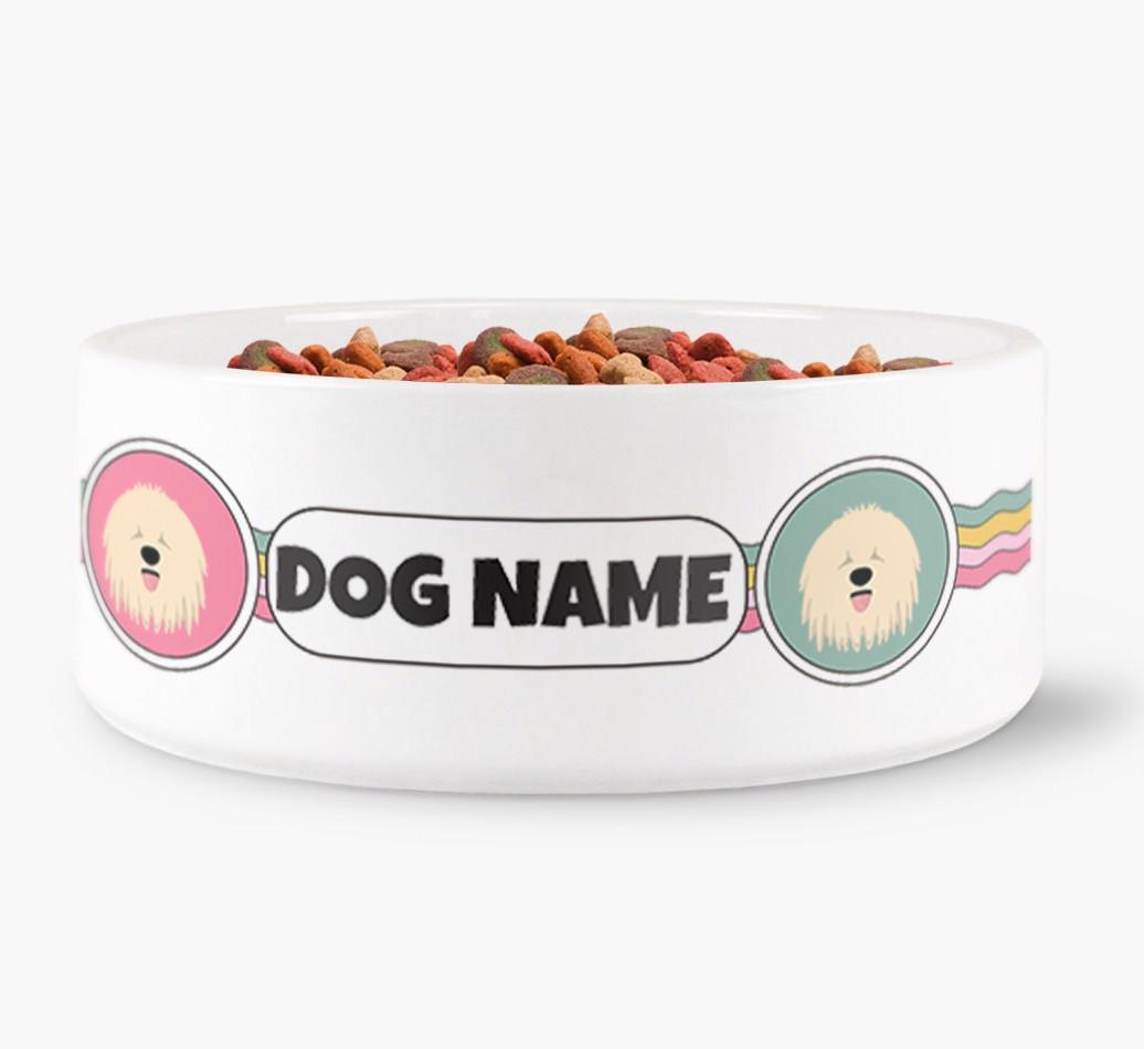 Rainbow Waves - Personalized Dog Bowl for your {breedFullName}