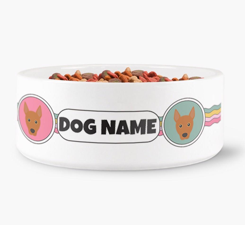 Rainbow Waves - Personalized Dog Bowl for your {breedFullName}