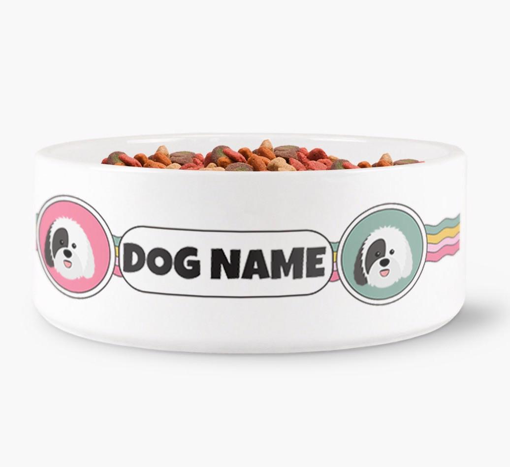 Rainbow Waves - Personalized Dog Bowl for your {breedFullName}