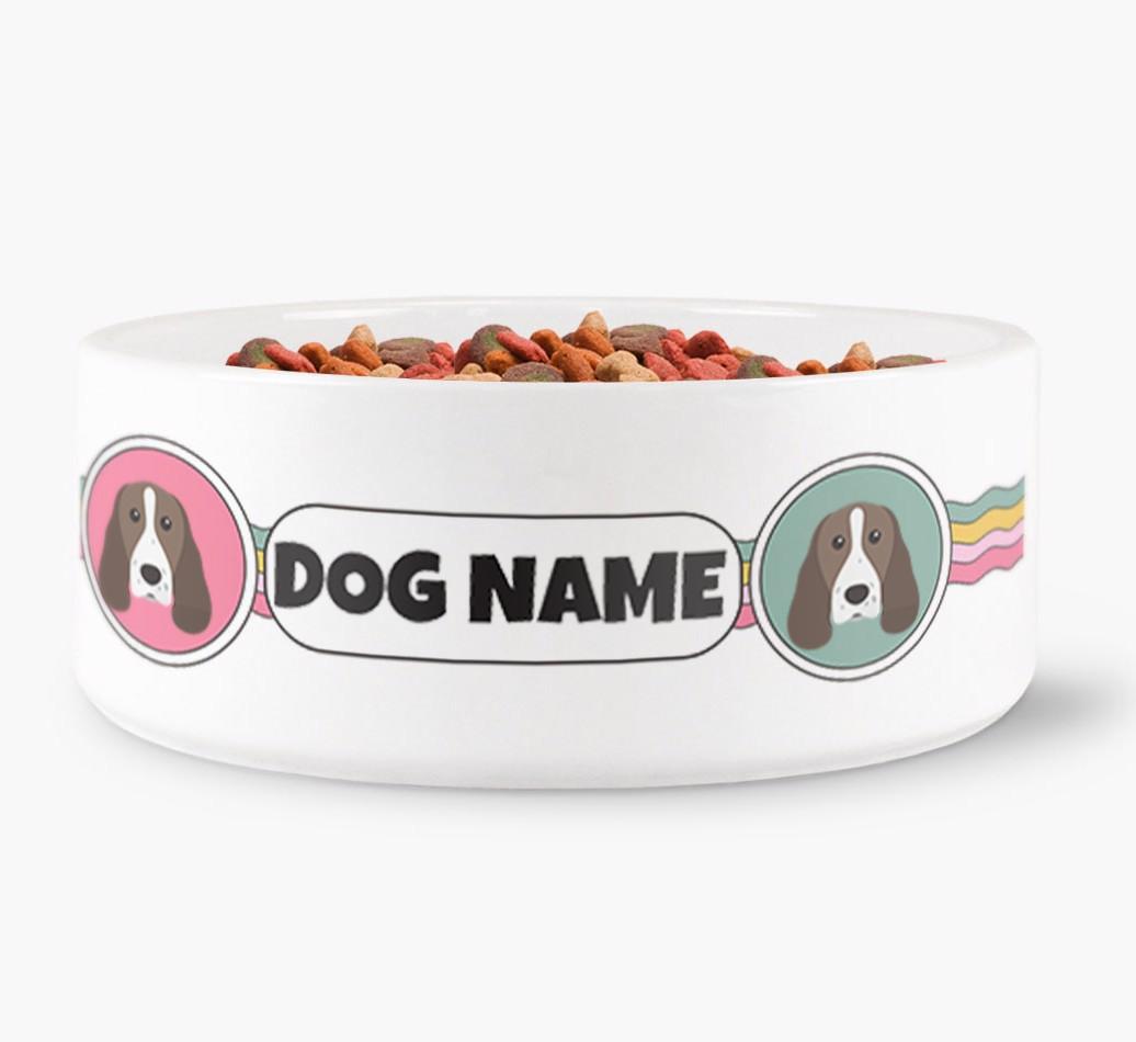 Rainbow Waves - Personalized Dog Bowl for your {breedFullName}