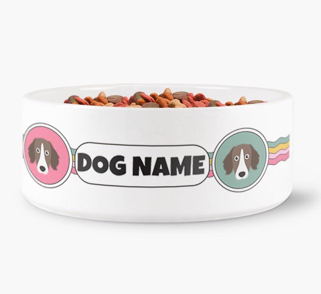 Rainbow Waves - Personalized Dog Bowl for your {breedFullName}