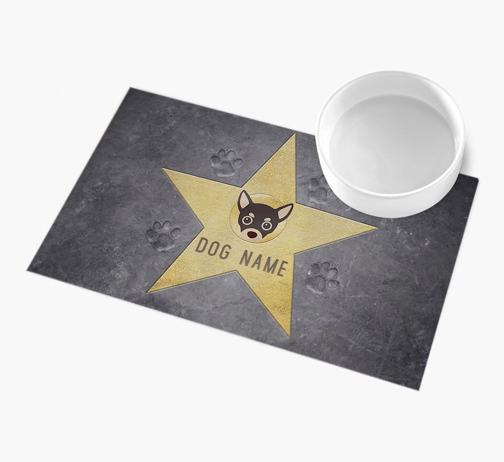 Star of Fame: Personalized {breedFullName} Feeding Mat