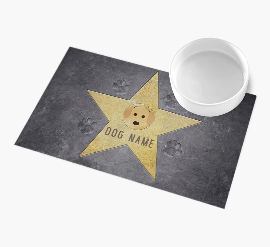Star of Fame: Personalized {breedFullName} Feeding Mat