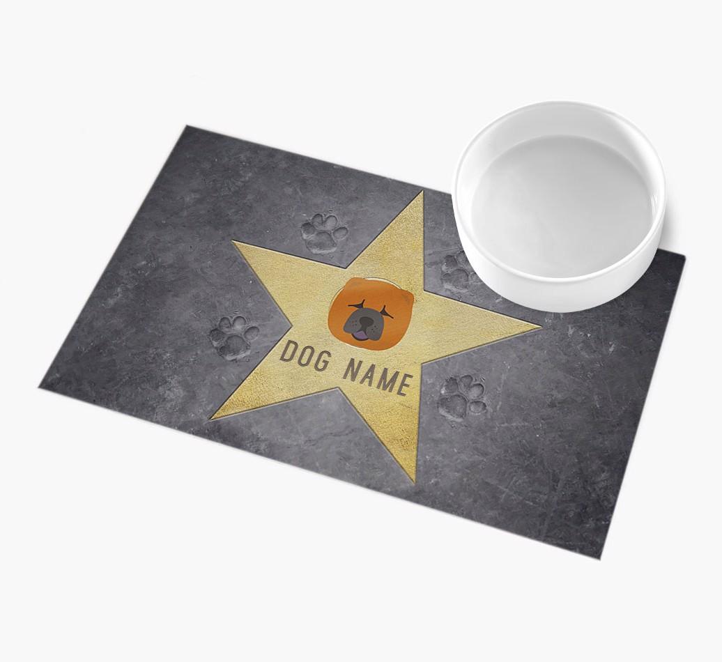Star of Fame: Personalized {breedFullName} Feeding Mat
