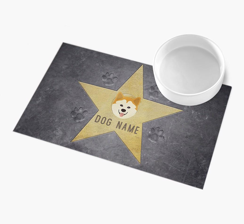 Star of Fame: Personalized {breedFullName} Feeding Mat