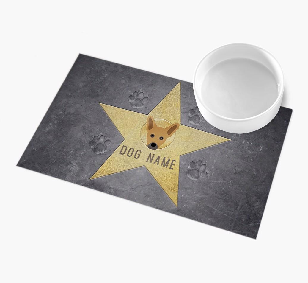 Star of Fame: Personalized {breedFullName} Feeding Mat