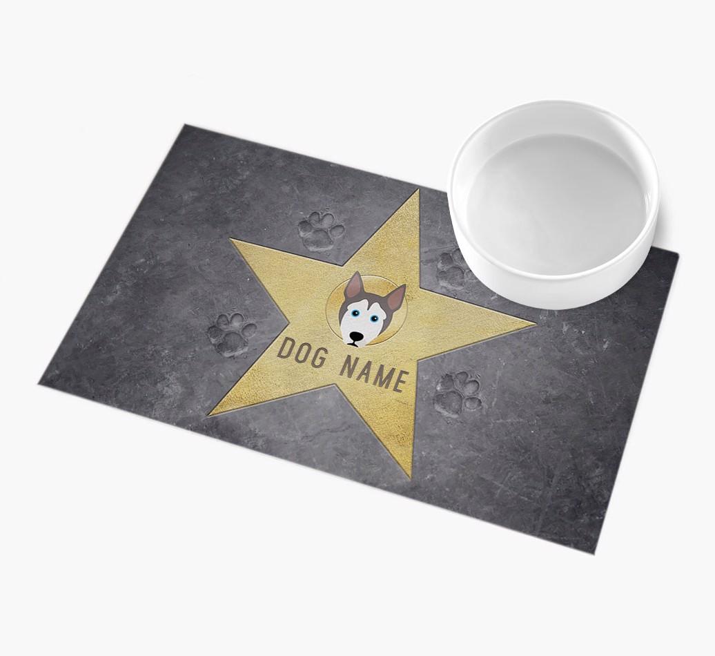 Star of Fame: Personalized {breedFullName} Feeding Mat