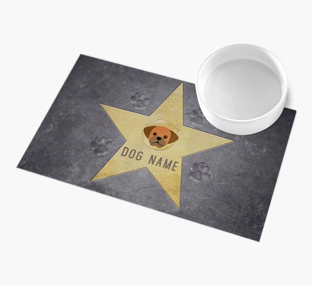 Star of Fame: Personalized {breedFullName} Feeding Mat