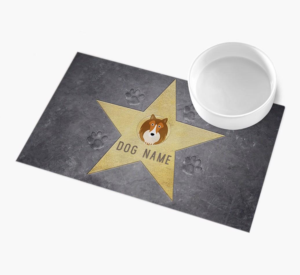 Star of Fame: Personalized {breedFullName} Feeding Mat