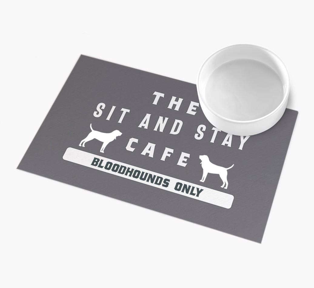 'Sit and Stay Cafe' - Personalized {breedFullName} Feeding Mat