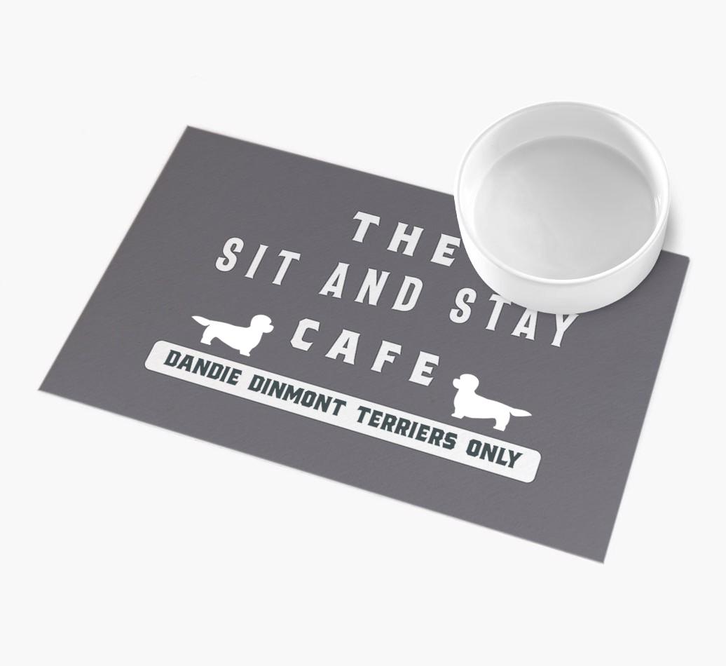 'Sit and Stay Cafe' - Personalized {breedFullName} Feeding Mat
