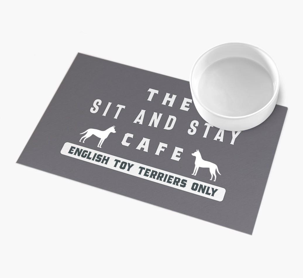 'Sit and Stay Cafe' - Personalized {breedFullName} Feeding Mat