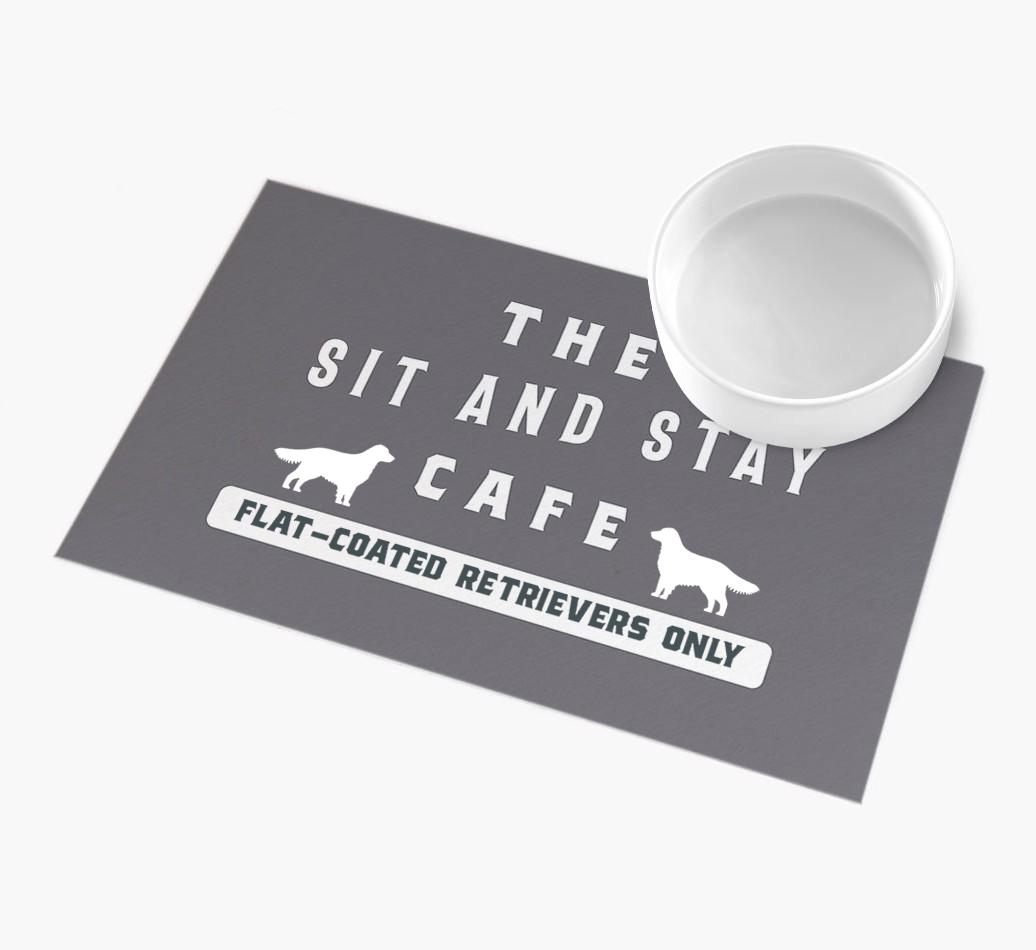 'Sit and Stay Cafe' - Personalized {breedFullName} Feeding Mat