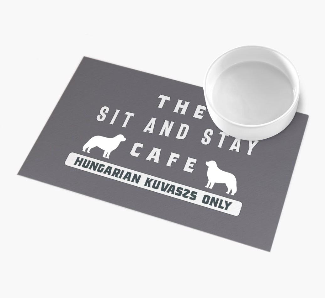'Sit and Stay Cafe' - Personalized {breedFullName} Feeding Mat