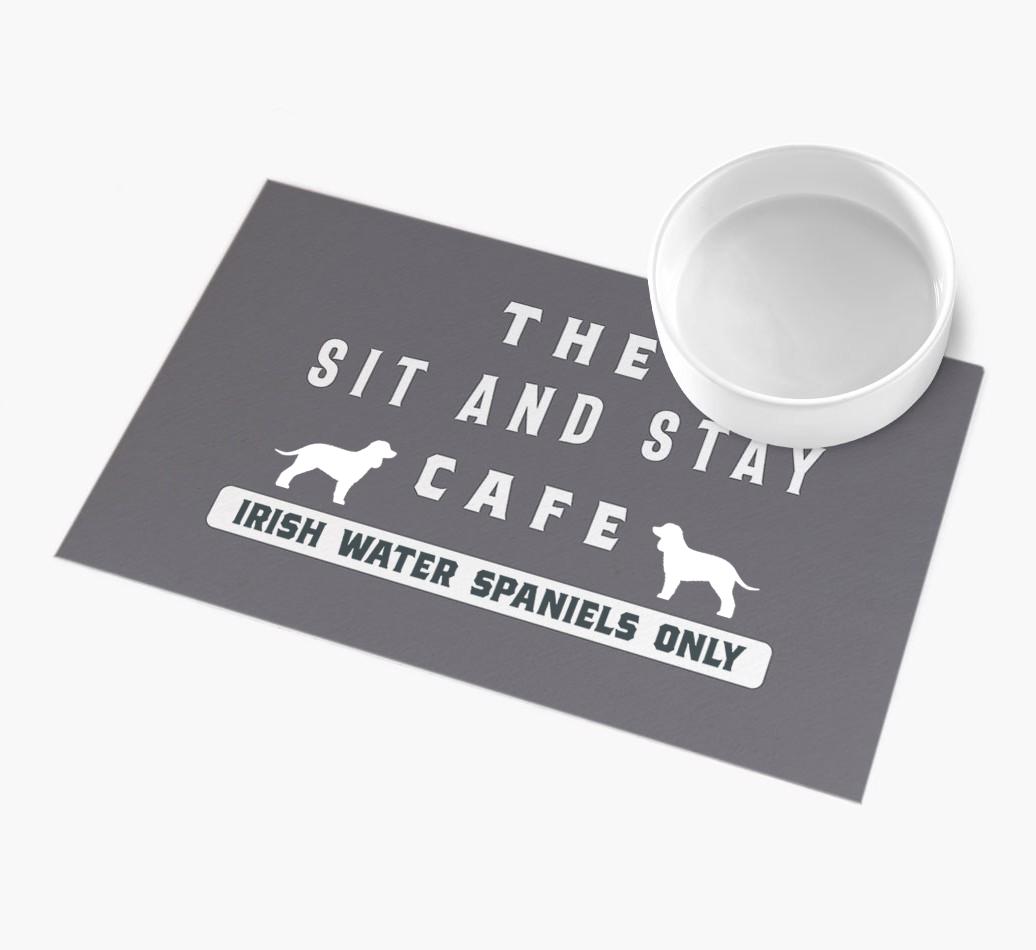'Sit and Stay Cafe' - Personalized {breedFullName} Feeding Mat