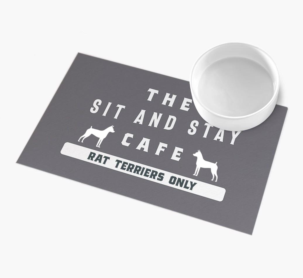 'Sit and Stay Cafe' - Personalized {breedFullName} Feeding Mat