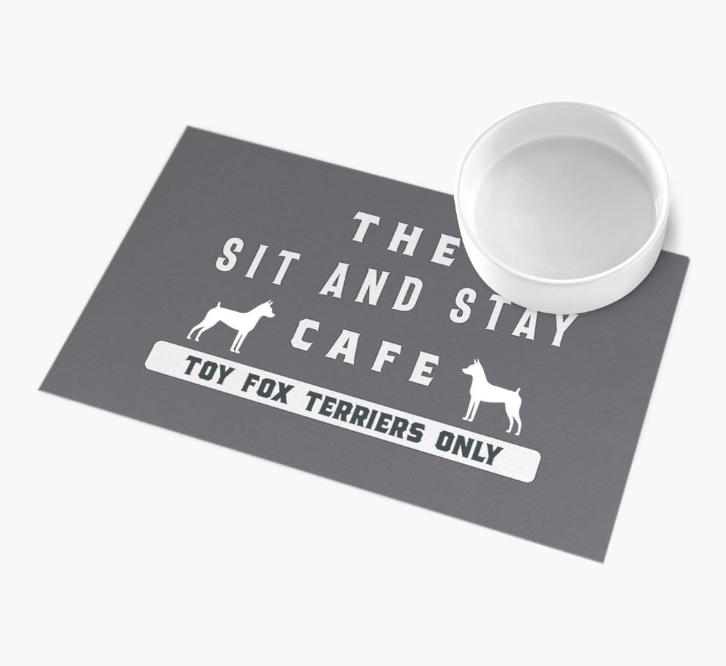 'Sit and Stay Cafe' - Personalized {breedFullName} Feeding Mat
