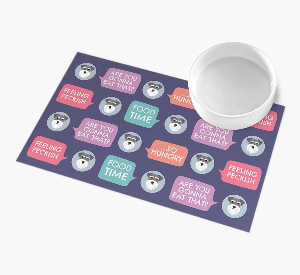 'Speech Bubbles' - Personalized {breedFullName} Feeding Mat