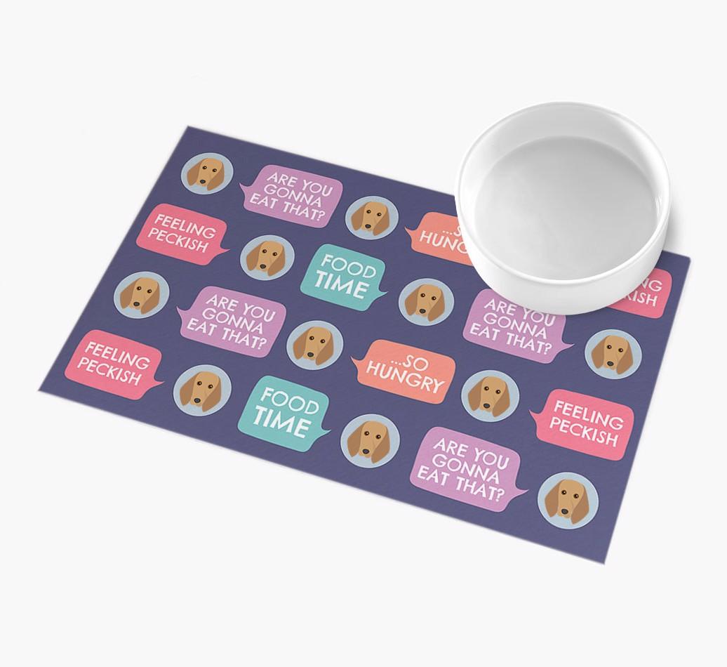 'Speech Bubbles' - Personalized {breedFullName} Feeding Mat