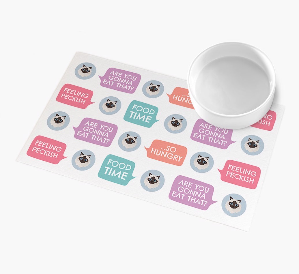 Speech Bubbles: Personalised {breedFullName} Feeding Mat