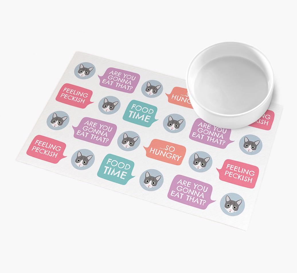 Speech Bubbles: Personalised {breedFullName} Feeding Mat