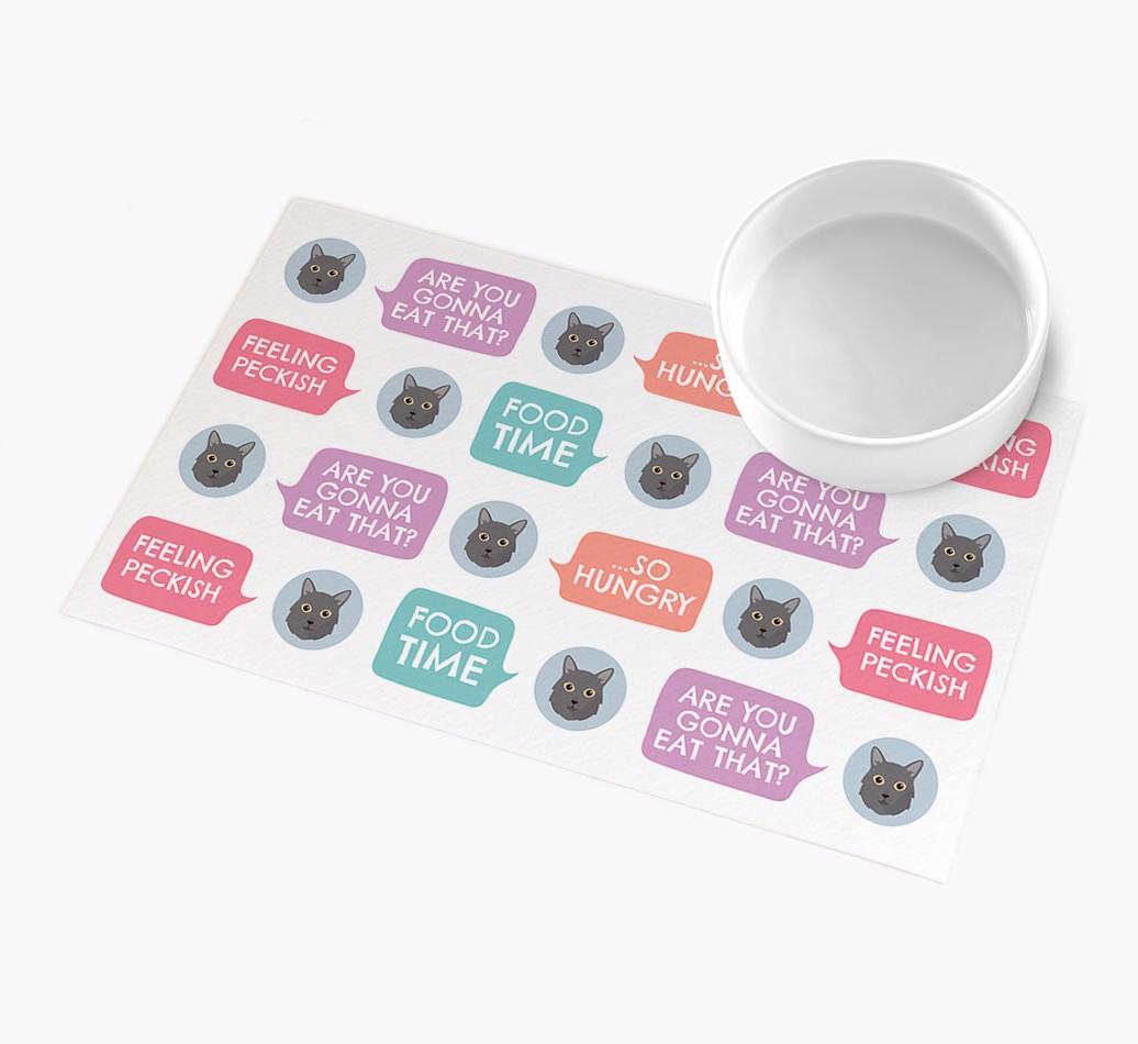 Speech Bubbles: Personalised {breedFullName} Feeding Mat