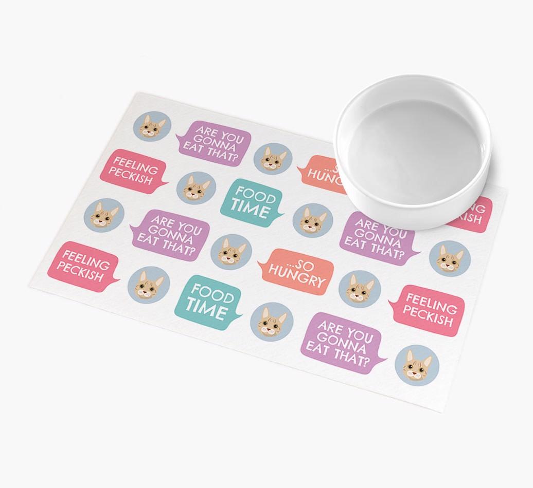 Speech Bubbles: Personalised {breedFullName} Feeding Mat