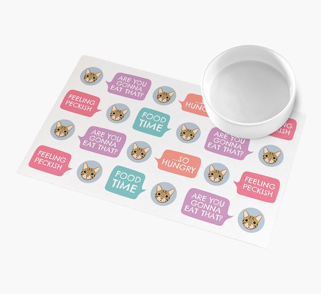 Speech Bubbles: Personalised {breedFullName} Feeding Mat
