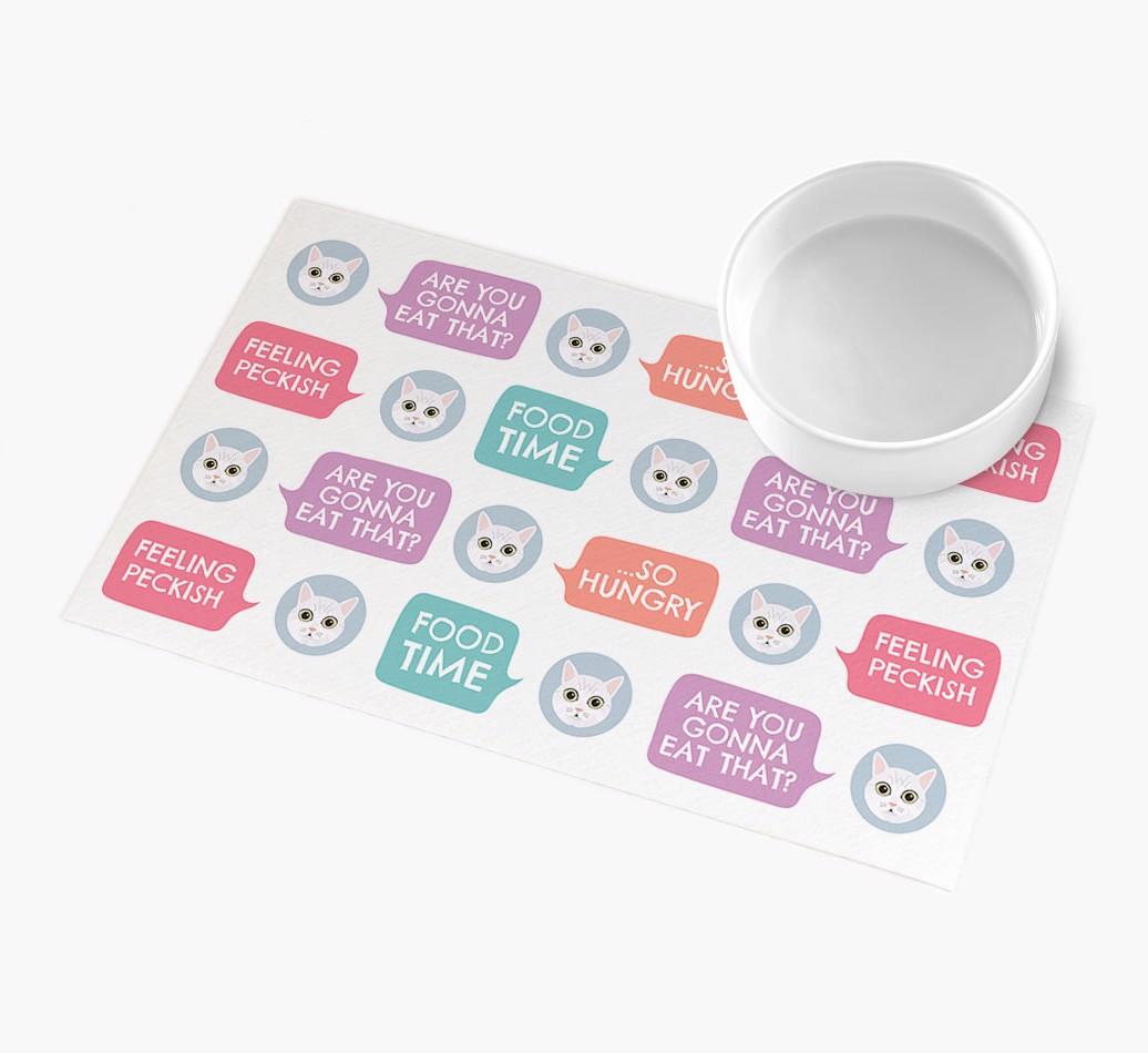 Speech Bubbles: Personalised {breedFullName} Feeding Mat