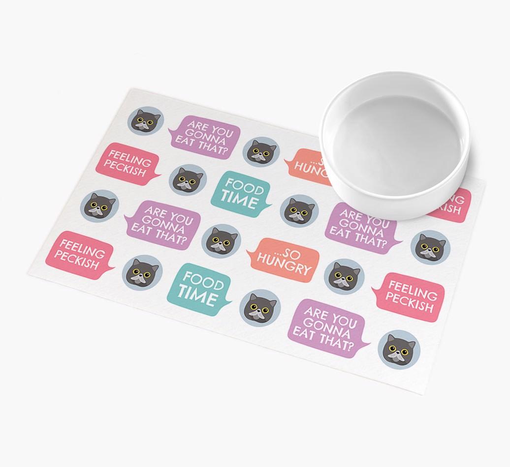 Speech Bubbles: Personalised {breedFullName} Feeding Mat