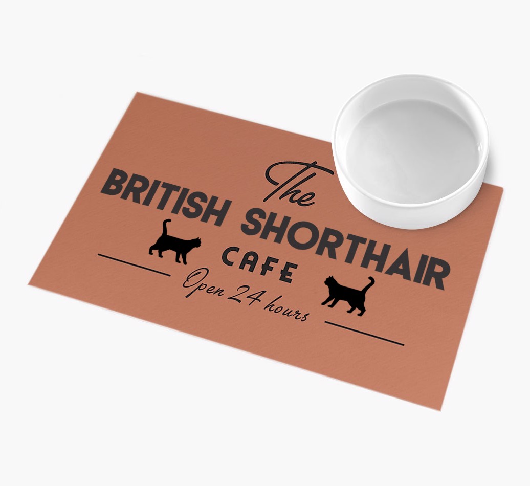 The Cat Cafe: Personalised {breedFullName} Feeding Mat