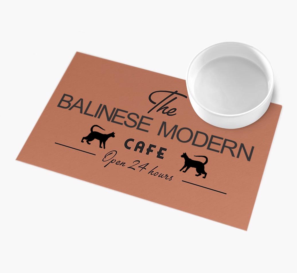 'The {breedFullName} Cafe' - Personalized {breedFullName} Feeding Mat