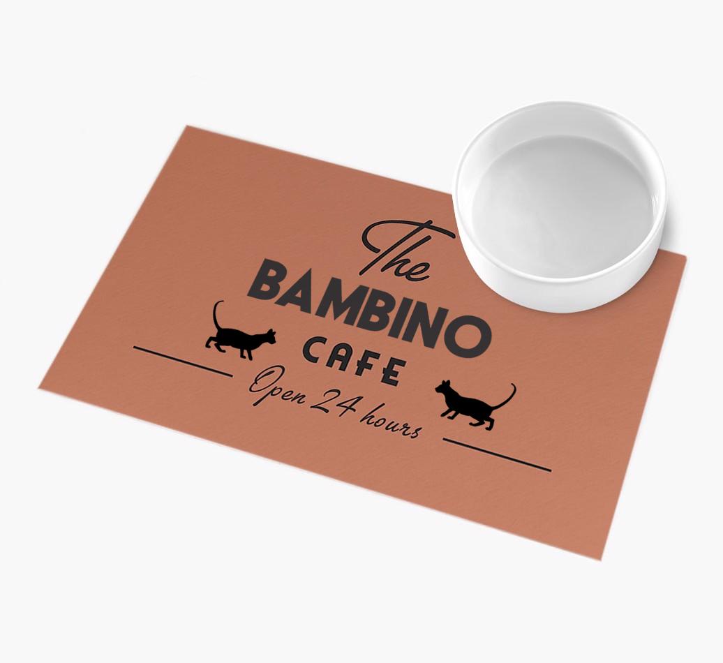 'The {breedFullName} Cafe' - Personalized {breedFullName} Feeding Mat