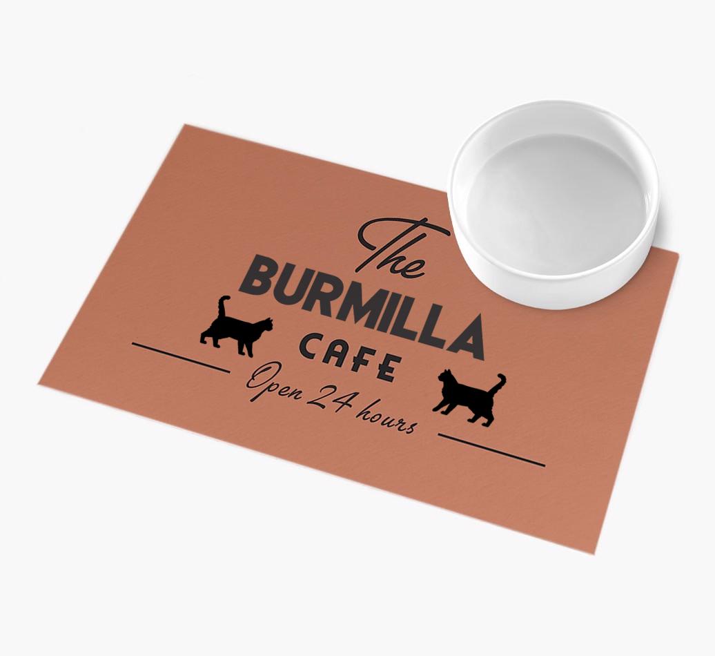 'The {breedFullName} Cafe' - Personalized {breedFullName} Feeding Mat