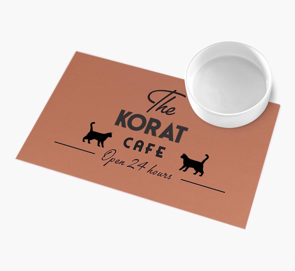'The {breedFullName} Cafe' - Personalized {breedFullName} Feeding Mat