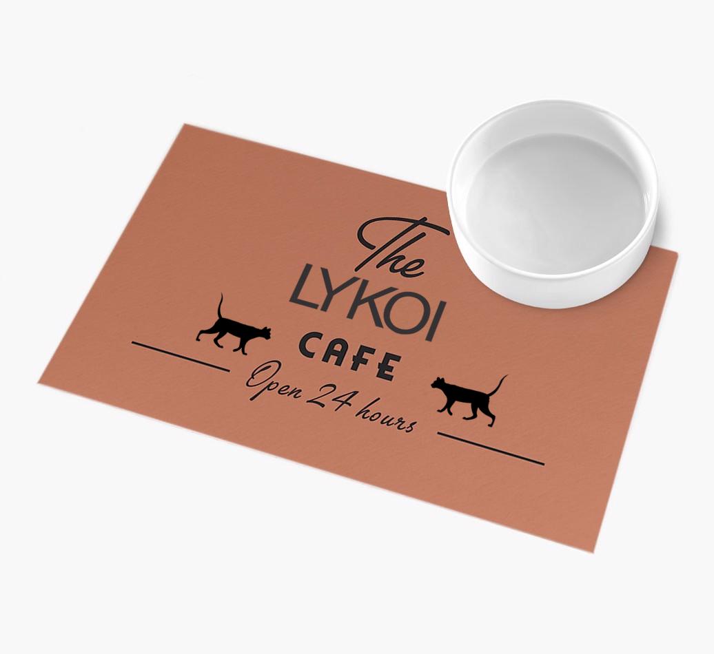'The {breedFullName} Cafe' - Personalized {breedFullName} Feeding Mat
