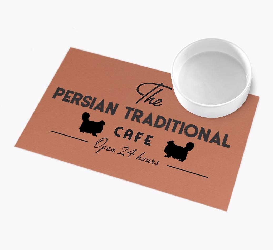 'The {breedFullName} Cafe' - Personalized {breedFullName} Feeding Mat