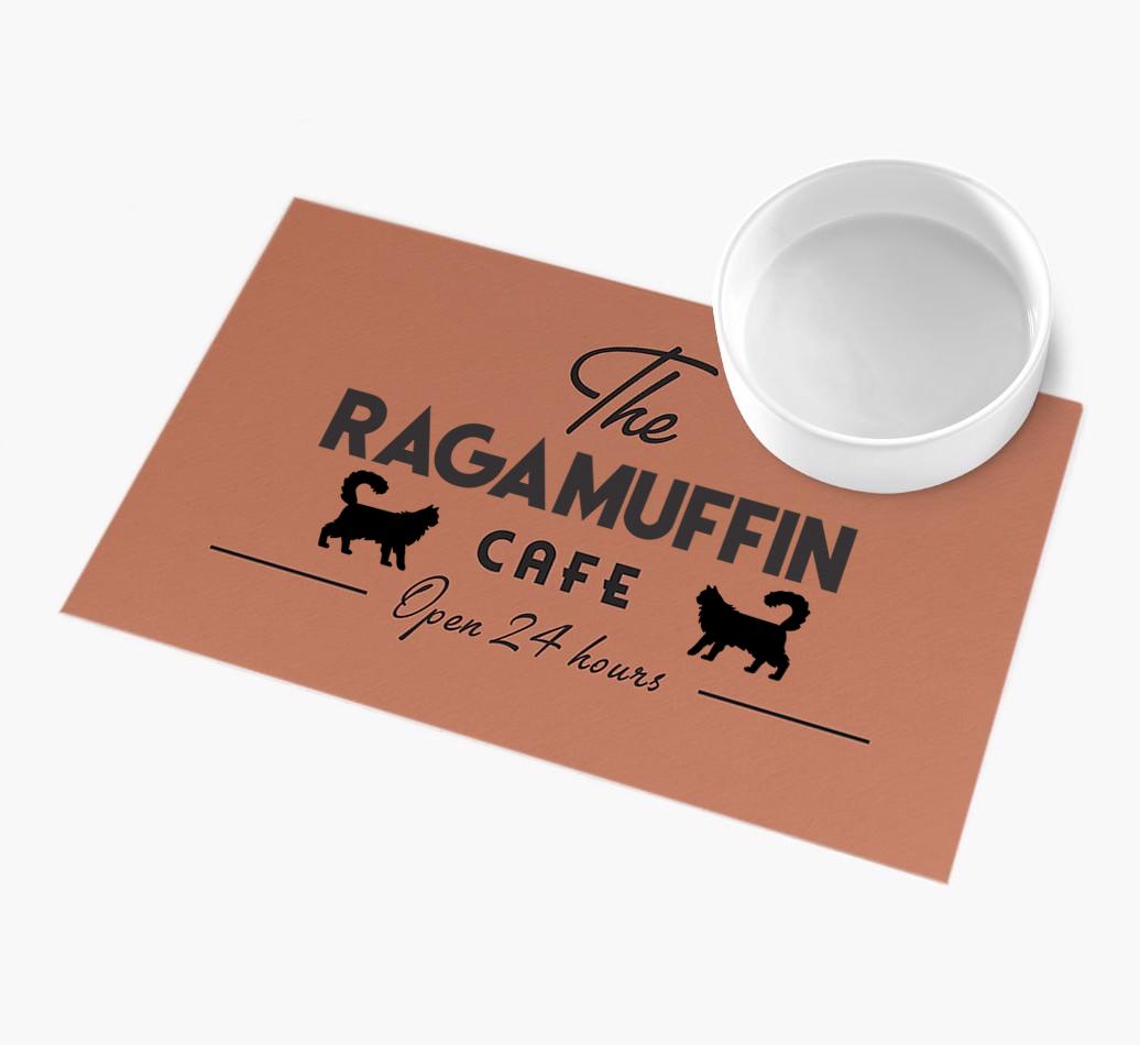 'The {breedFullName} Cafe' - Personalized {breedFullName} Feeding Mat