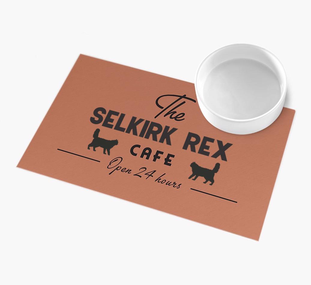 'The {breedFullName} Cafe' - Personalized {breedFullName} Feeding Mat