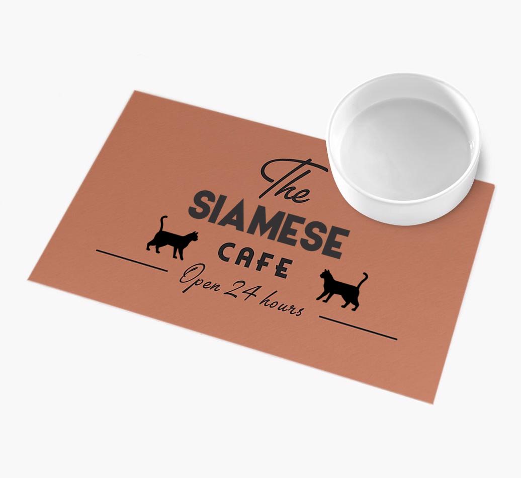 'The {breedFullName} Cafe' - Personalized {breedFullName} Feeding Mat