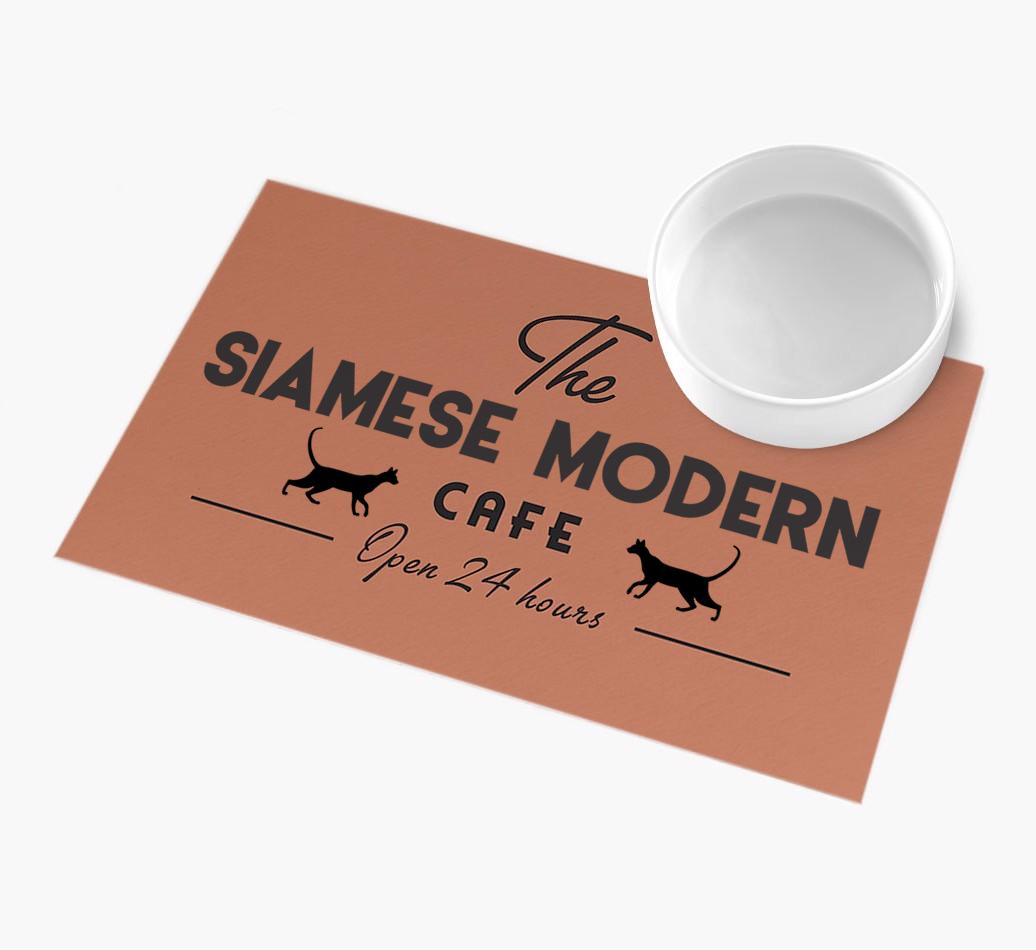 'The {breedFullName} Cafe' - Personalized {breedFullName} Feeding Mat