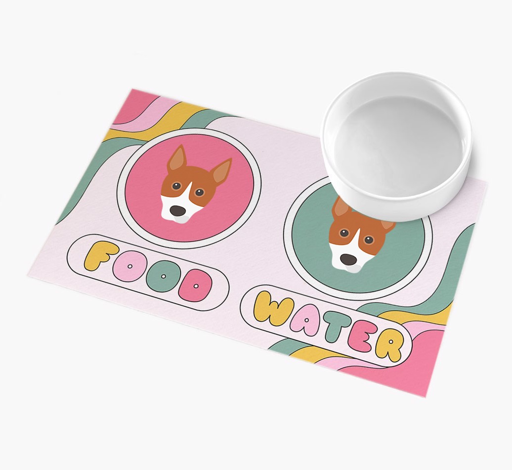 Rainbow Icons: Personalised {breedFullName} Feeding Mat