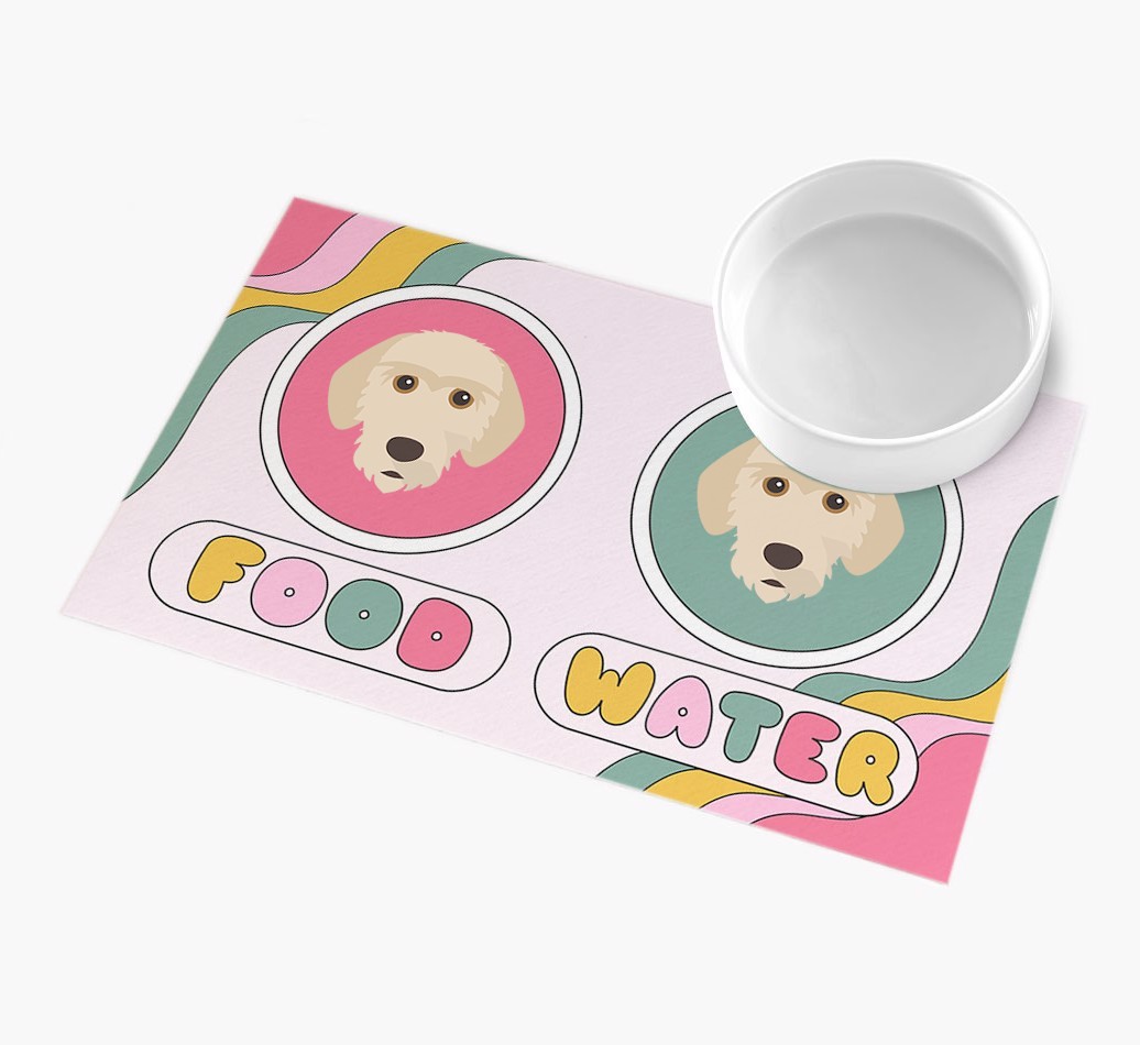 Rainbow Icons: Personalised {breedFullName} Feeding Mat